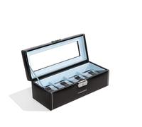 Friedrich|23 20086-2 Unisex Watch Display Case Watch Box with Glass Lid for 4 Watches Plastic Black