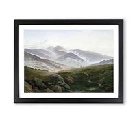 Friedrich Caspar David Memories of the Giant Mountains Classic Painting Framed Print | A2 Black Framed Wall Art | Ready to Hang | Classic Landscape Picture | Living Room Bedroom Lounge Office