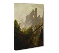 Friedrich Caspar David Rocky Ravine By Caspar David Friedrich Canvas Print | Gallery Wrapped 30mm Frame Wall Art | 30x20 inches | Ready to Hang | Classic Picture | Living Room Bedroom Lounge Office