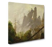 Friedrich Caspar David Rocky Ravine by Caspar david friedrich Canvas Print | Gallery Wrapped 30mm Frame Wall Art | 14x14 inches | Ready to Hang | Classic Picture | Living Room Bedroom Lounge Office