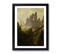 Friedrich Caspar David Rocky Ravine By Caspar David Friedrich Classic Painting Framed Print | A3 Black Framed Wall Art | Ready to Hang | Classic Historical Picture | Living Room Bedroom Lounge Office