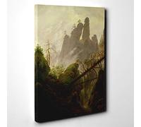 Friedrich Caspar David Rocky Ravine Canvas Print | Gallery Wrapped 30mm Frame Wall Art | 30x20 inches | Ready to Hang | Modern Picture | Living Room Bedroom Lounge Office