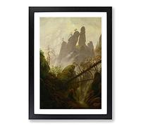 Friedrich Caspar David Rocky Ravine Framed Print | A2 Oak Framed Wall Art | Ready to Hang | Modern Nature Picture | Living Room Bedroom Lounge Office