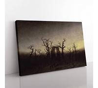 Friedrich Caspar David The Abbey and The Oakwood Canvas Print 30x20 Inch