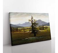 Friedrich Caspar David The Lonely Tree Classic Painting Canvas Wall Art Print Ready to Hang, Framed Picture for Living Room Bedroom Home Office Décor, 76x50 cm (30x20 Inch)