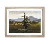 Friedrich Caspar David The Lonely Tree Classic Painting Framed Wall Art Print, Ready to Hang Picture for Living Room Bedroom Home Office Décor, Oak A2 (64 x 46 cm)