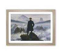 Friedrich Caspar David The Wanderer Above The Sea of Fog Framed Print | A2 Oak Framed Wall Art | Ready to Hang | Modern Nautical Picture | Living Room Bedroom Lounge Office