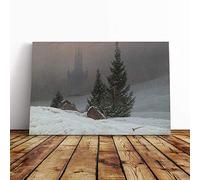 Friedrich Caspar David Winter Landscape Canvas Print | Gallery Wrapped 30mm Frame Wall Art | 20x14 inches | Ready to Hang | Modern Landscape Picture | Living Room Bedroom Lounge Office