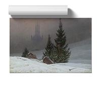 Friedrich Caspar David Winter Landscape | Unframed Wall Art Print | Ready to Frame Poster | Modern Home Decor Picture | Artwork for Living Room, Bedroom, Kitchen or Office | A3 (29.7x42 cm)