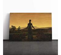 Friedrich Caspar David Woman Before The Rising Sun Canvas Print | Gallery Wrapped 30mm Frame Wall Art | 24x16 inches | Ready to Hang | Modern People Picture | Living Room Bedroom Lounge Office