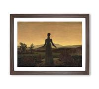 Friedrich Caspar David Woman Before the Rising Sun Classic Painting Framed Print | A3 Walnut Framed Wall Art | Ready to Hang | Classic Historical Picture | Living Room Bedroom Lounge Office