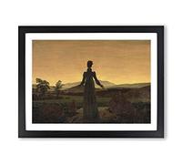 Friedrich Caspar David Woman Before the Rising Sun Classic Painting Framed Print | A4 Black Framed Wall Art | Ready to Hang | Classic Historical Picture | Living Room Bedroom Lounge Office