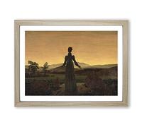 Friedrich Caspar David Woman Before the Rising Sun Classic Painting Framed Print | A4 Oak Framed Wall Art | Ready to Hang | Classic Historical Picture | Living Room Bedroom Lounge Office