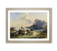 Friedrich Gauermann Animals and Landscape 2 Classic Painting Framed Print | A2 Oak Framed Wall Art | Ready to Hang | Classic Historical Picture | Living Room Bedroom Lounge Office
