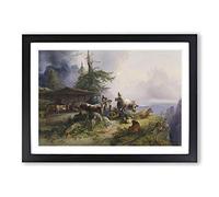 Friedrich Gauermann Farmhouse Framed Print | A2 Oak Framed Wall Art | Ready to Hang | Farmhouse Nature Picture | Living Room Bedroom Lounge Office