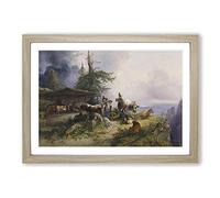 Friedrich Gauermann Farmhouse Framed Print | A2 Oak Framed Wall Art | Ready to Hang | Farmhouse Nature Picture | Living Room Bedroom Lounge Office