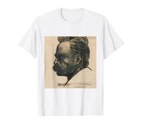 Friedrich Nietzsche ECCE Homo Philosopher Philosophy Thinker Value Graphic T-Shirt, Men, White, XL