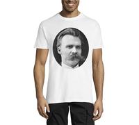 Friedrich Nietzsche German Philosopher Photo Men's Crew Neck T-Shirt White Medium