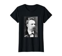 Friedrich Nietzsche Philosopher Philosophy Thinker Morality Value Graphic T-Shirt, Women, Black, XL