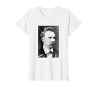 Friedrich Nietzsche Philosopher Philosophy Thinker Morality Value Graphic T-Shirt, Women, White, S
