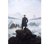 Friedrich Wanderer Above Sea Fog Painting Art Print Canvas Premium Wall Decor Poster Mural