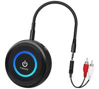 Friencity Bluetooth 5.3 Transmitter Adapter for TV, 2-in-1 Wireless Audio Transmitter Receiver, Bluetooth AUX Adapter for Airplane Headphones PC Speaker Home Stereo, No Audio Delay, Pair Two at Once