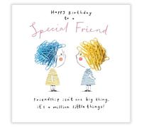 Friend Birthday Card - Female/For Her - Special Friend - Friendship is a Million Little Things - Made in the UK - Eco-Friendly