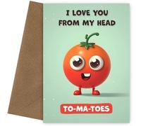 Friend Birthday Card - I Love You Tomatoes - Funny Happy Birthday Friend Cards A Unique Greeting Card for any Recipient