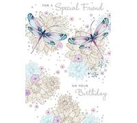 FRIEND Birthday card Pizazz Range Elegant gold Flitter finish