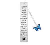 Friend Bookmarks Friendship Gifts for Women Stainless Steel Friend Birthday Gifts Christmas Presents Friendship Bookmark for Bestie Sister Friends Give Hope When Life is Low Bookmark Keepsake
