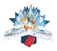 Friend Christmas Card 3D Woodland Animals Pop Up Christmas Card Xmas Cards POP064X05