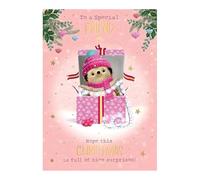 Friend Christmas Card - Special Friend - Hedgehog and Stars - Artistic Festive Design - Special Finish - Made in the UK - Eco-Friendly