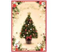 Friend Christmas Card - Tree - Size: 7.5" x 5.25" FR-e