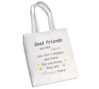 Friend Gifts for Women,Birthday Friendship Graduation Inspirational Thoughtful Positive Creative Motivational Practical Special Christmas Valentine Good Friends are Like Stars Gifts,Canvas Tote Bag