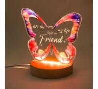 Friend Gifts Special Birthday Friendship Gift, Butterfly Acrylic Plaque Custom Night Lights Adjustable in Multiple Colors, Easter Christmas Wedding Presents, Motivational Gifts for Friends