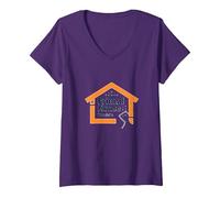 Friend House ToodEn Welcoming Community Logo V-Neck T-Shirt, Women, Purple, L