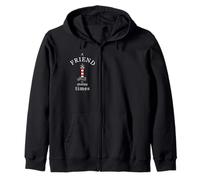 Friend in stormy times, Lighthouse hand drawing Zip Hoodie