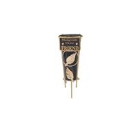 Friend - Memorial Metal Grave Vase With Gold Leaf - Black