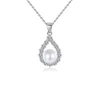 Friend Necklace, Pendant Necklace Teen Cable Round Shape Cubic Teardrop Design Promise Necklace 450mm for Women