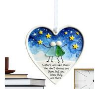 Friend Ornaments for Women - Heart-Shape Acrylic Friendship Ornament for Sisters - Cute Pendant Souvenir for Sisterhood Family Bedroom Door Window Wall Home Office