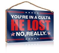 Friend Signs For Home Decor You'Re In A Cult And He Lost No Really Wooden Sign Front Porch Decor Farmhouse Funny Wooden Signs(20X30CM)