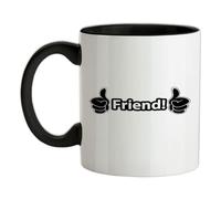 Friend! Thumbs Up - 11oz - Ceramic Two-Tone Mug for Coffee/Tea - Black/White - One Size