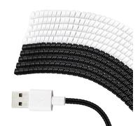 Frienda 10 Pcs 10 Pcs Spiral Cable Protector Chargers Cord Protector Data Cable Protective Sleeve Headphone Charger Saver Data Lines Cover for Phone USB Prevent Pets from Biting (Black and White)