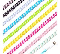 Frienda 10 Pcs 10 Pcs Spiral Cable Protector Chargers Cord Protector Data Cable Protective Sleeve Headphone Charger Saver Data Lines Cover for Phone USB Prevent Pets from Biting (Vivid Colors)