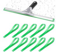 Frienda 10 Pcs 18 Inches Green Squeegee Rubber Replacement Squeegee Refills Scrubber Squeegee Replacement Rubber Squeegee Blade Bulk for Window Glass Doors Floor Shower Kitchen Cleaning
