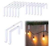 Frienda 12 Pcs Adjustable Outdoor Light String Hooks for 3.2-6 Inch Concrete Wall Cinder Block Fences Hangers Outdoor Light String Hooks No Drill for Concrete Wall Cinder Block and Fences(White)