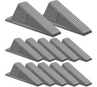 Frienda 12 Pcs Jumbo Door Stoppers Heavy Duty Door Stopper Tall up to 2inch Tall Wedge TPR Large Wedge Stackable Big Rubber Doorstop for Hotel Carpet Hardwood Concrete and Tile (Gray)