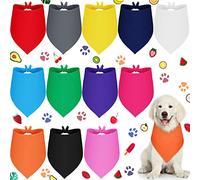 Frienda 12 Pcs Plain Dog Bandanas for Dogs Puppy Blank Dog Bandanas Adjustable Triangle Solid Color Dog Bandanas Red Dog Bandana Heat Transfer Washable Dog Handkerchief