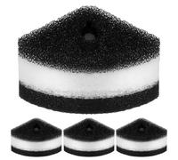 Frienda 12 Pcs Replacement Aquarium Filter Pads for 10-30 Gallon Corner Filter Aquarium Foam Air Driven Media Sponge for Fish Tank Water Filtration, White and Black