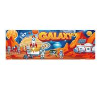 Frienda 18 x 6 ft Galaxy Weekend Backdrop Decoration VBS 2026 Astronaut Face Rocket Ship Background Space Galaxy Planet Banner for Wall Home Photography Studio Photobooth Prop Decoration